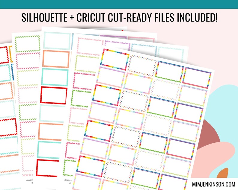 HALF BOX Printable Planner Stickers Cut Files Patterned - Etsy