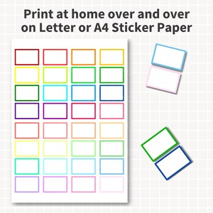 HALF BOX Planner Stickers Printable, Blank Half Boxes Labels, 1x1.5 ...