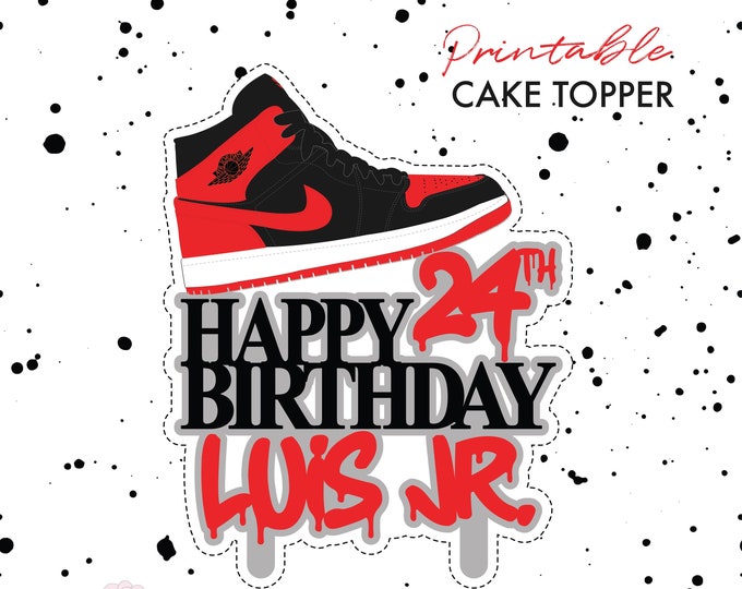 Personalized Cake Topper Printable Jordan Cake Topper DIY - Etsy