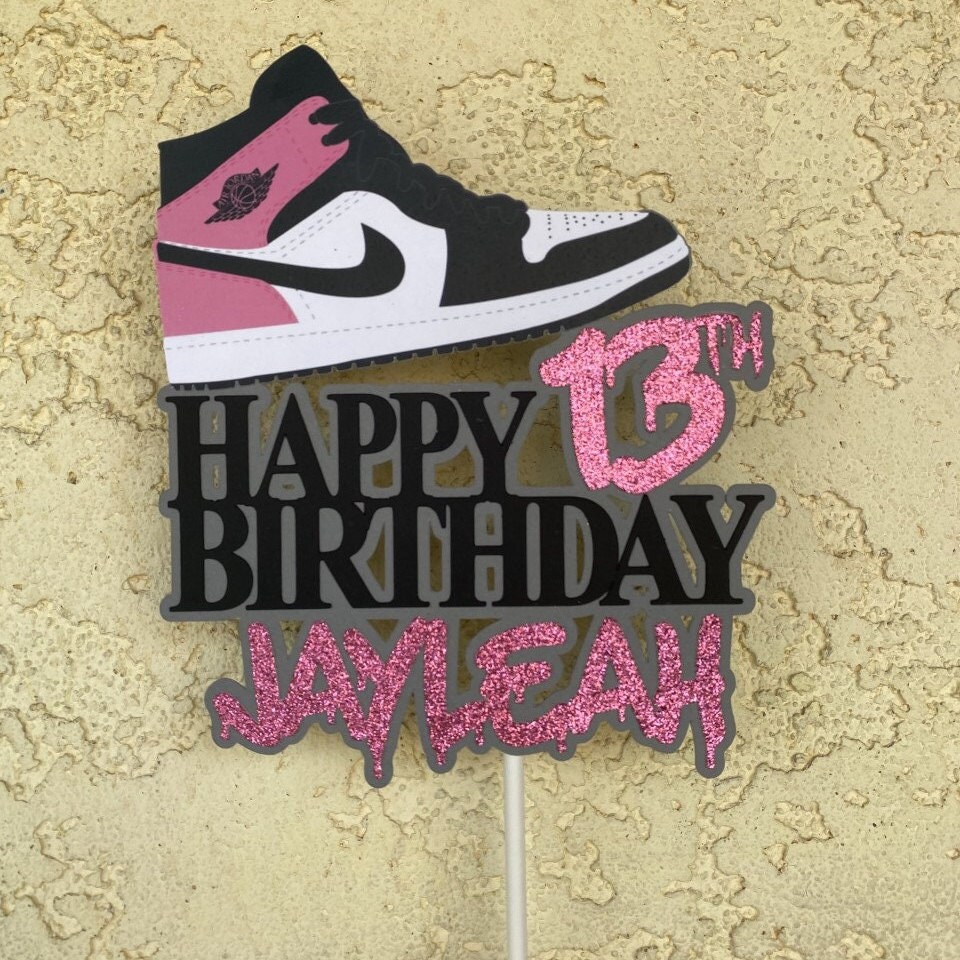 Jordan Blue Happy Birthday Topper Jordan Shoe Topper Sneaker Topper Etsy