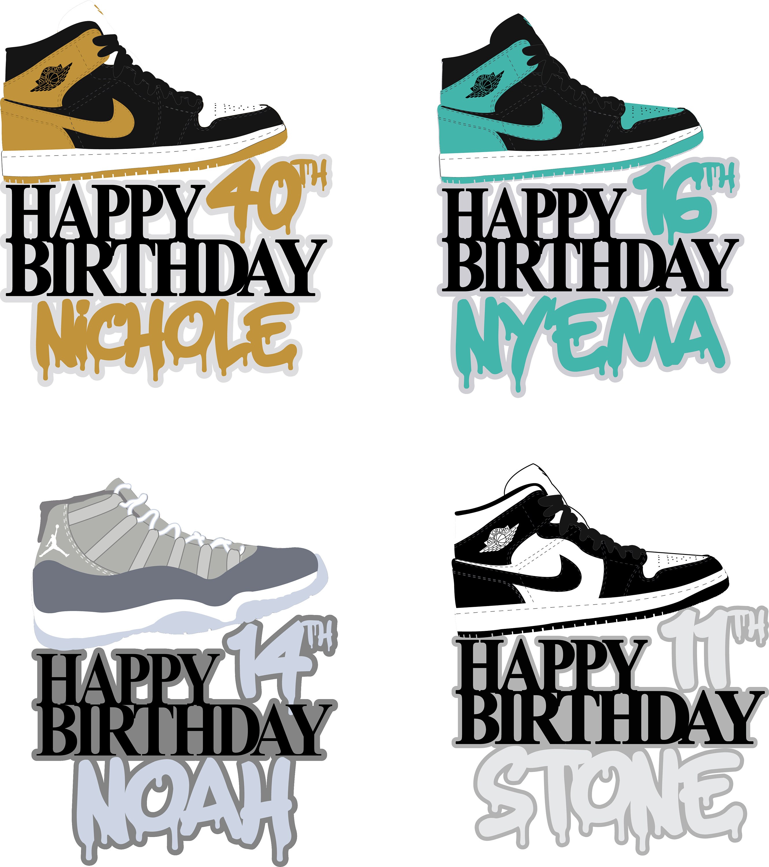 Personalized Cake Topper Printable Jordan Cake Topper DIY - Etsy