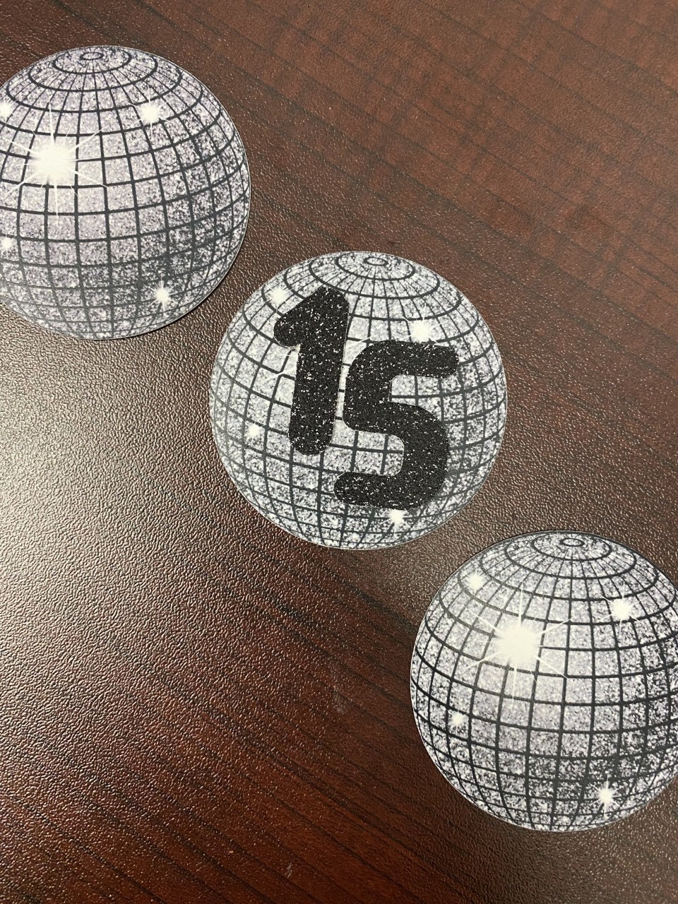 Disco Ball Cupcake Toppers Birthday Cupcake Decor Etsy