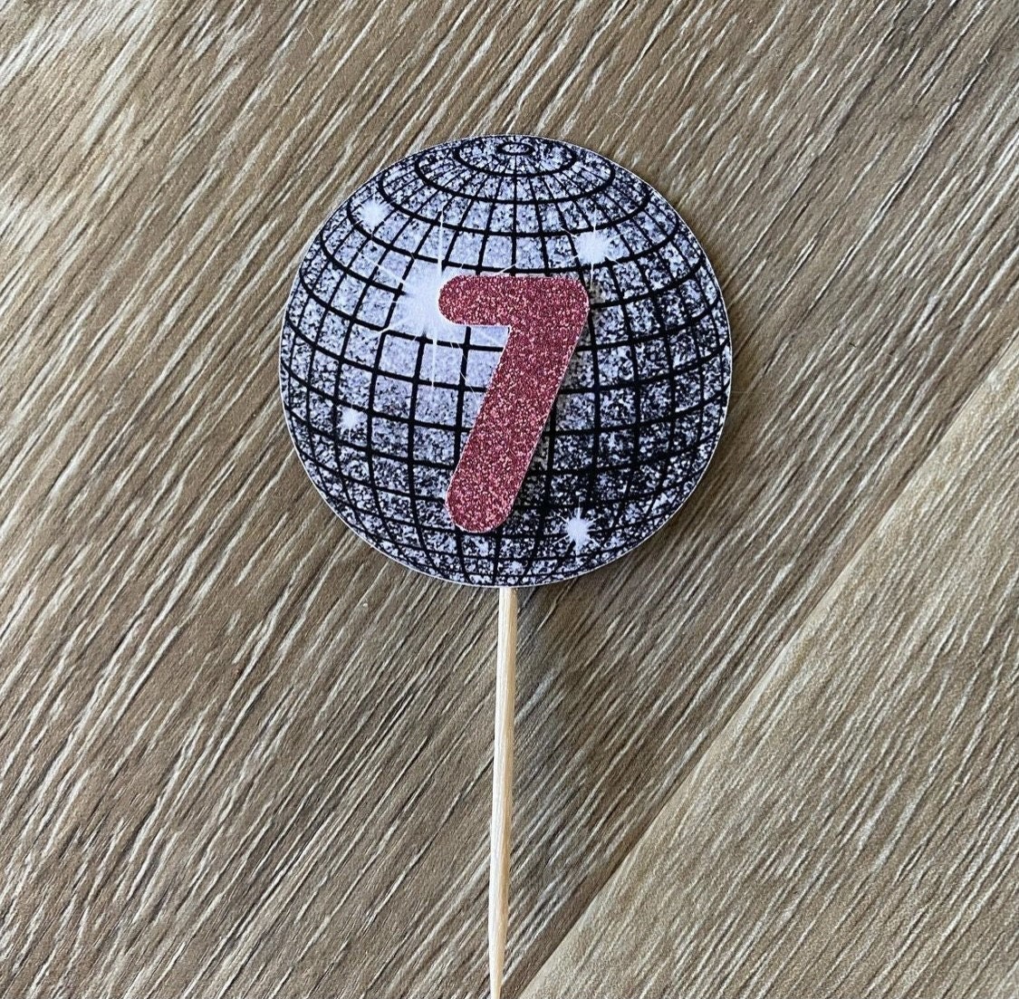 Disco Ball Cupcake Toppers Birthday Cupcake Decor Etsy