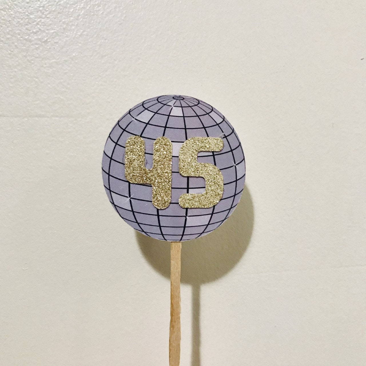 Disco Ball Cupcake Toppers Birthday Cupcake Decor Etsy