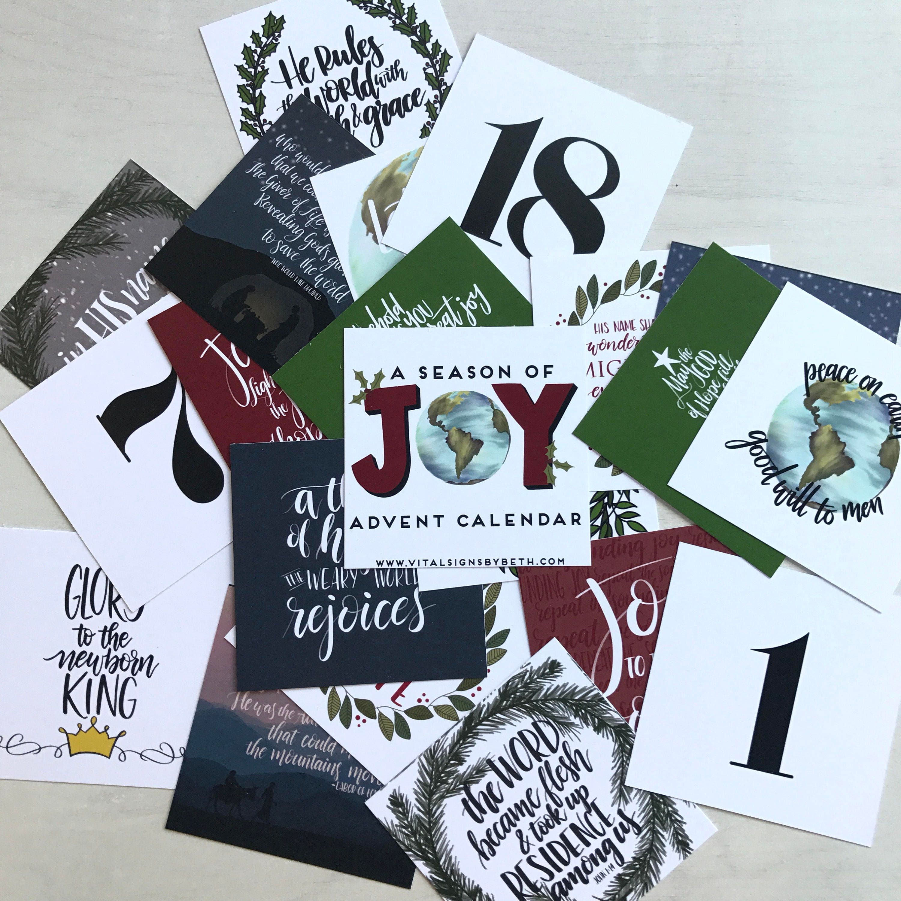 Christmas Advent Calendar 25 cards with Scripture & song Etsy