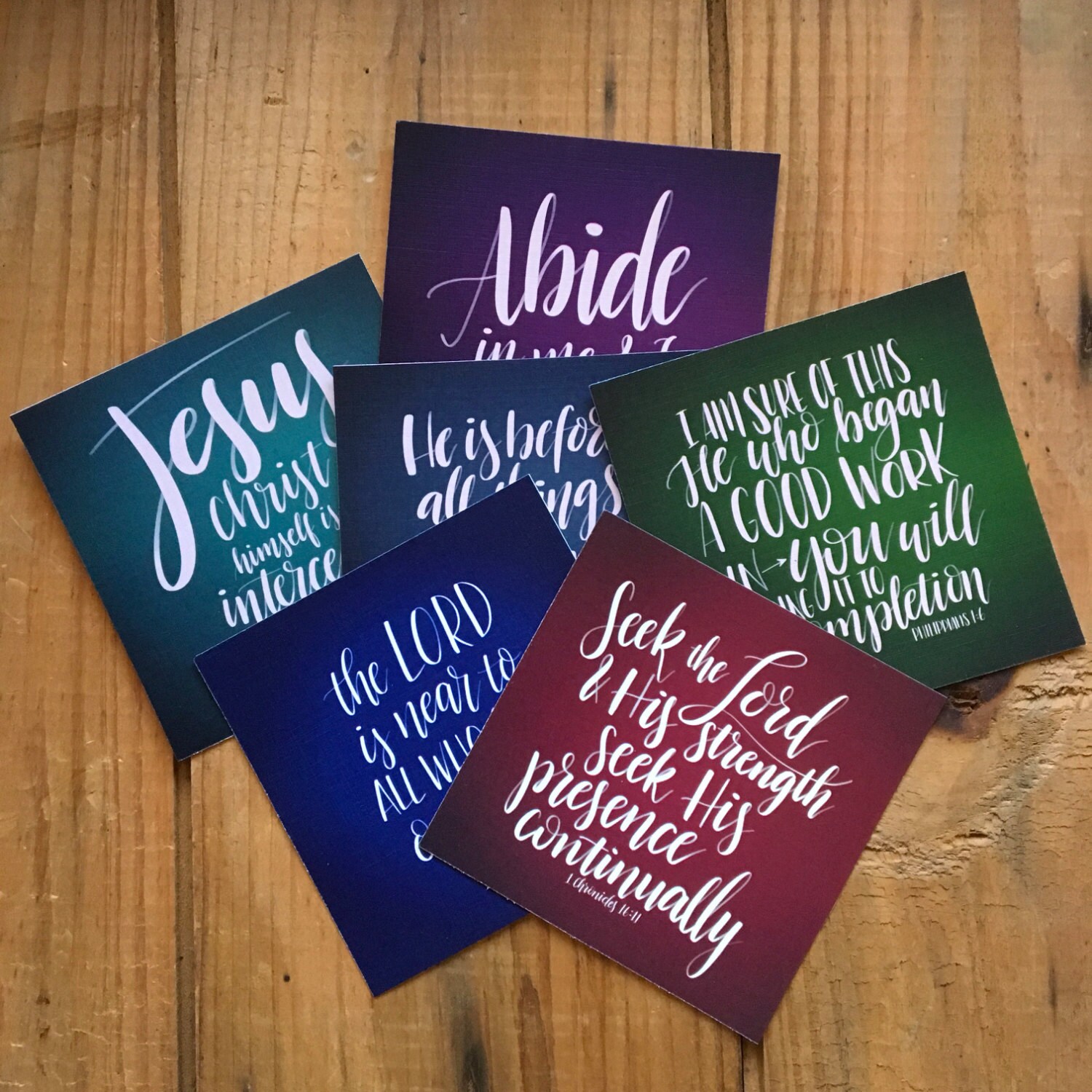 Bible Verse Prints / Set of 6 Mini Scripture Cards Etsy