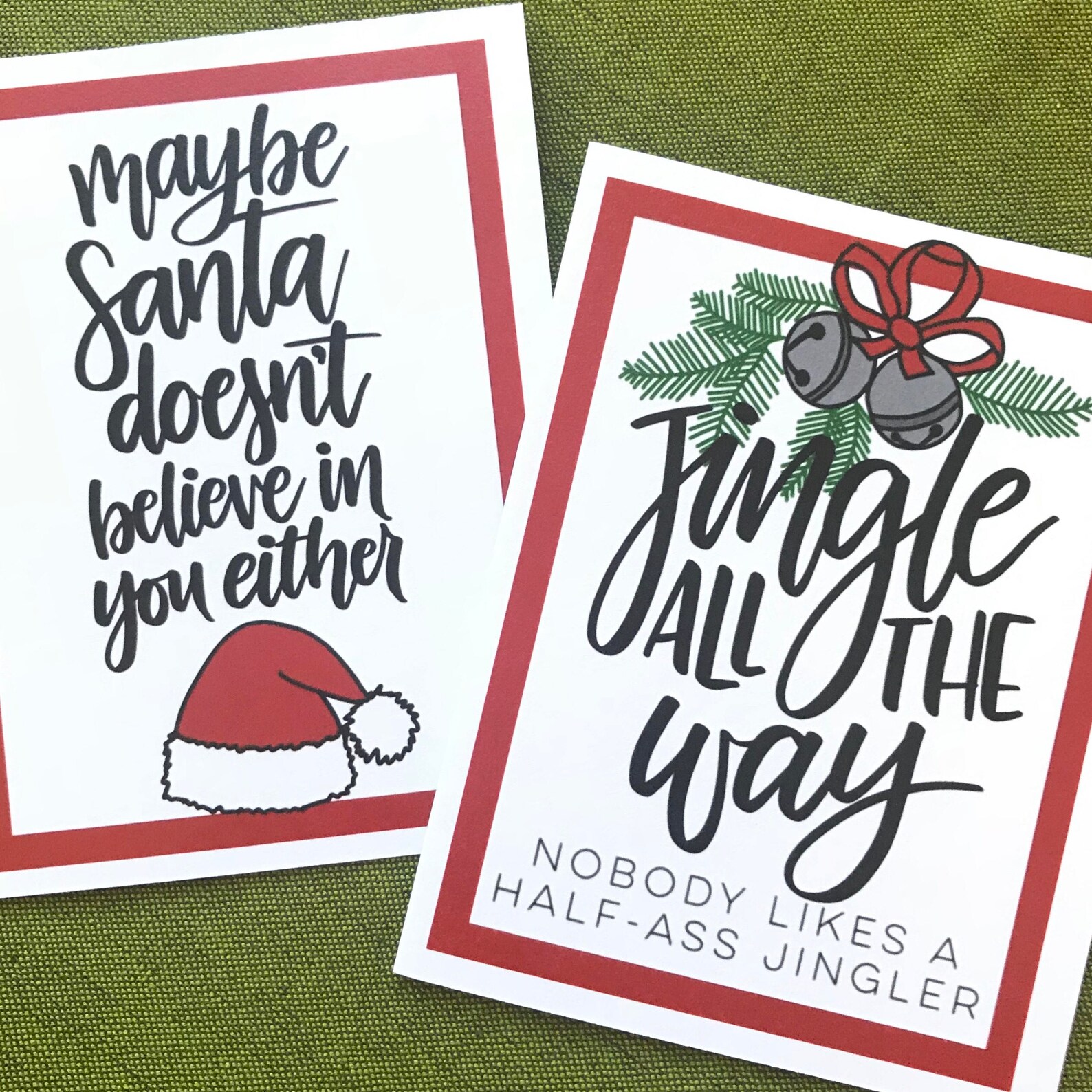 Sarcastic Christmas Cards Set of 4 Holiday Cards for All - Etsy
