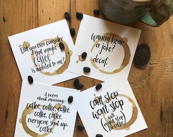 Set of 4 Coffee Sarcasm mini-prints