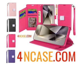 Samsung S25 Ultra Hülle mit Kartenfach, Kunstleder Flip Cover