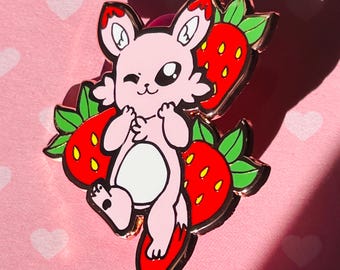 Strawberry Fox Pin