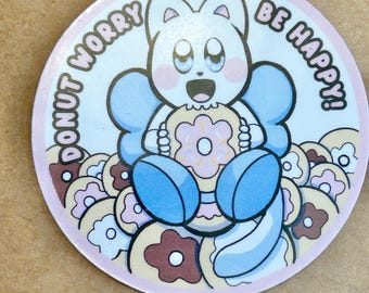 Adesivo motivacional fofo de donut