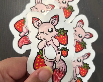 Adesivo de Raposa de Morango