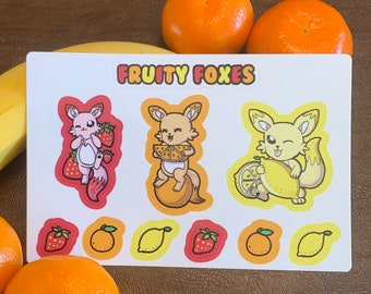 Fruity Foxes Sticker Sheet Set 1