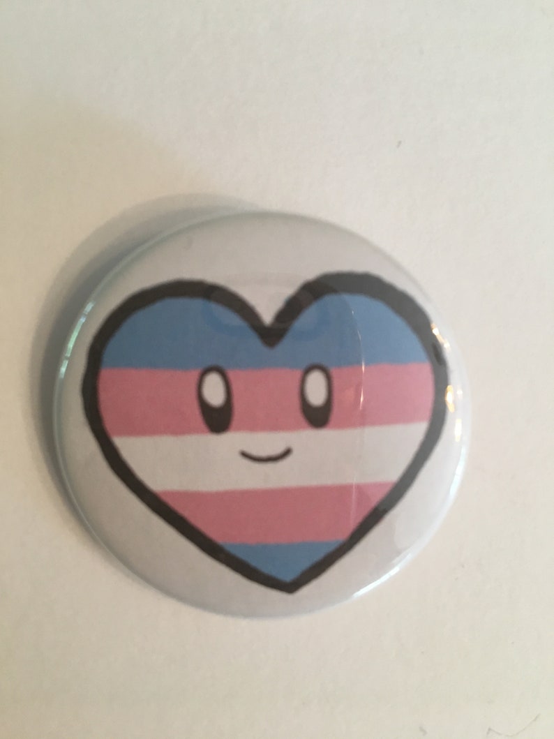 Transgender pride button image 1