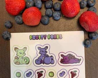 Conjunto de 2 adesivos Fruity Foxes