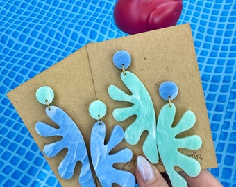 acrylic matisse wave earrings summer whimsical water waves lightweight water beach vibes