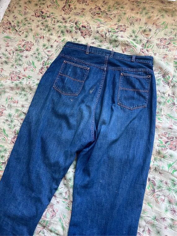 Vintage 1940s 1950s side zip denim jeans - image 9