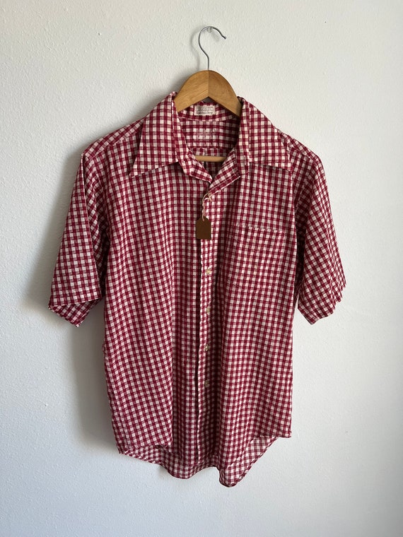 Vintage red checkered button down