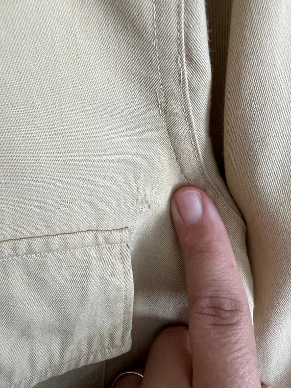 Rare vintage 1940s yellow beige gabardine mens bu… - image 5