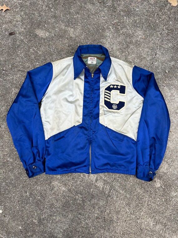 50s French Silk Satin Sports Jacket