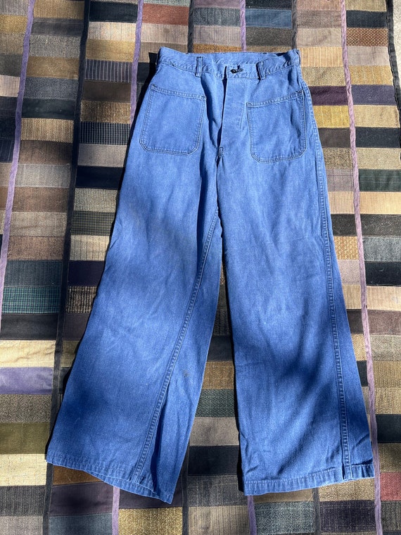 Vintage 60s 70s USN denim dungarees bells