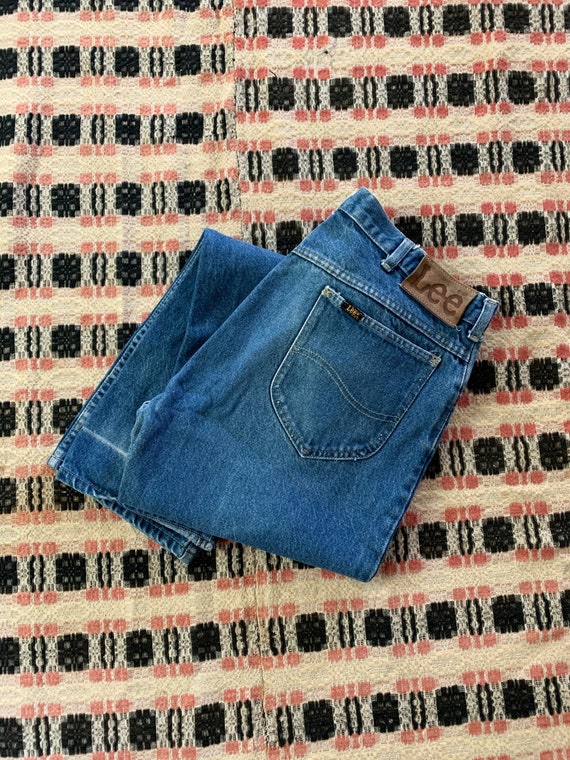 Vintage 70s/80s Lee High Waisted Denim Blue Jeans