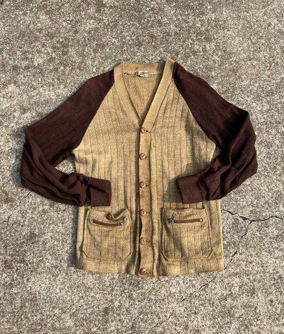 rare vintage 1930s 1940s two tone cardigan sweater