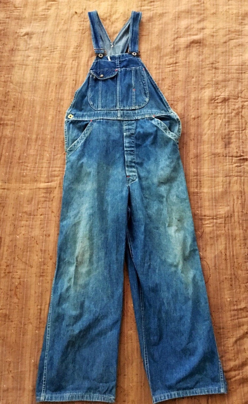 1940s 1950s Sanforized Selvedge Denim Overalls