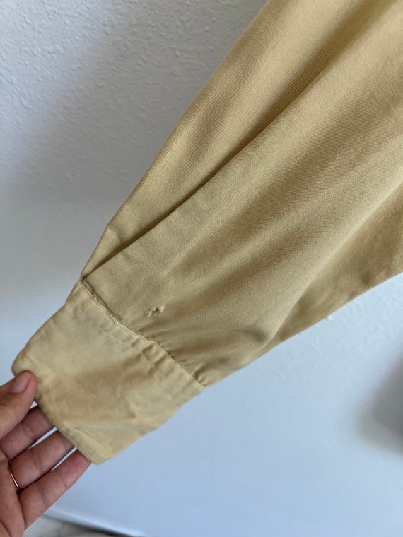 Rare vintage 1940s yellow beige gabardine mens bu… - image 6