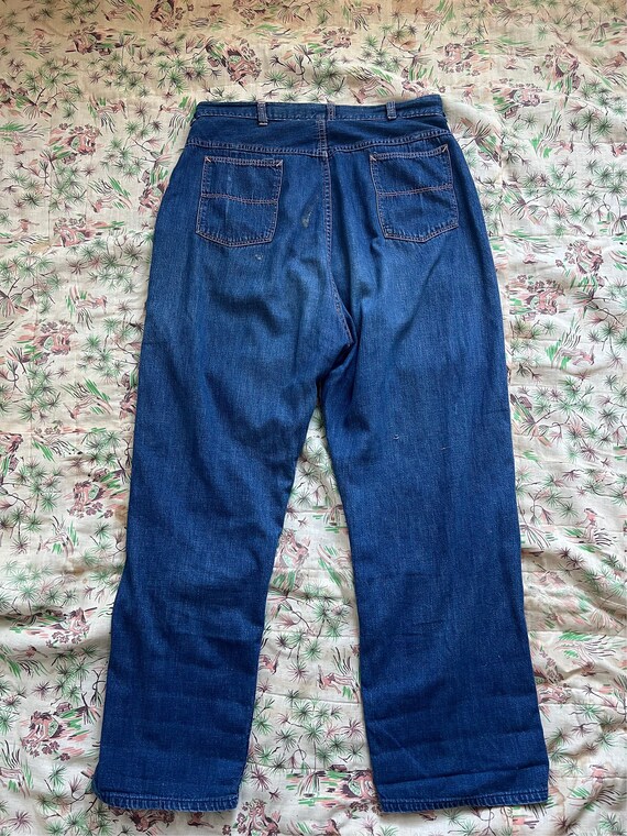 Vintage 1940s 1950s side zip denim jeans - image 6