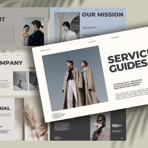 Servicegids | Moderne presentatiesjabloon. Minimalistisch pitchdeck voor startende bedrijfsmarketing | PowerPoint, Keynote, Google Slide.