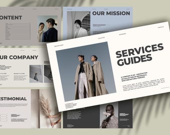 Service Guide | Modern Presentation Template. Minimalist Business Marketing Startup Pitch Deck | PowerPoint, Keynote, Google Slide.