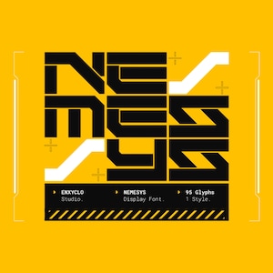 NEMEYS | Cyberpunk Futuristisch Mecha Techno Roboter Scifi Y2k Schriftart | Moderne Logo-Schrift, Procreate Canva Schrift, sofortiger Download Cricut-Schrift.