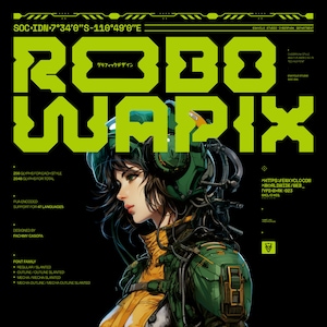 ROBOWAPIX | Cyberpunk Futuristic Techno Robot Mecha Font | Modern Logo Font, Procreate Font, Canva Font, Instant Download Font, Cricut Font.
