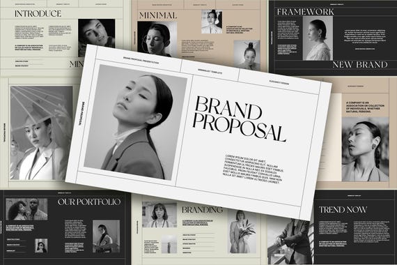 Brand Proposal | Modern Presentation Template. Minimalist Business Marketing Startup Pitch Deck | PowerPoint, Keynote, Google Slide.