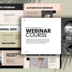 Webinar Course | Modern Presentation Template. Minimalist Business Marketing Startup Pitch Deck | PowerPoint, Keynote, Google Slide.