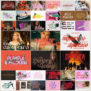 100 Procreate Font Bundle | Wedding, Retro, Script, Blackletter | Commercial License image 8