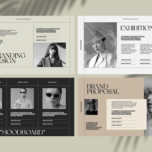 May include: A black and white mood board for a branding design project. The mood board features images of people wearing sunglasses and clothing. The text "Branding Design" and "Moodboard" are featured on the board.