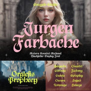 Modern Rounded Medieval Blackletter Heavy Metal Vintage Classic Font | Commercial License, Streetwear Logo, Procreate Canva Cricut Font