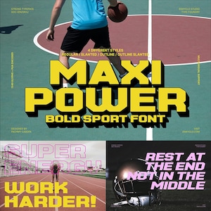 Bold Sport Gym Fitness Athletic Baseball basketball Golf Tennis Football Soccer Jersey Font | Modern Logo Font | Procreate Cricut Font