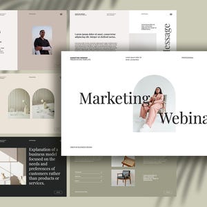 Marketingwebinar | Moderne presentatiesjabloon. Minimalistisch pitchdeck voor startende bedrijfsmarketing | PowerPoint, Keynote, Google Slide.