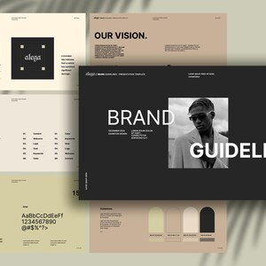 Brand Guideline | Modern Presentation Template. Minimalist Business Marketing Startup Pitch Deck | PowerPoint, Keynote, Google Slide.