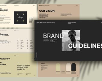 Brand Guideline | Modern Presentation Template. Minimalist Business Marketing Startup Pitch Deck | PowerPoint, Keynote, Google Slide.