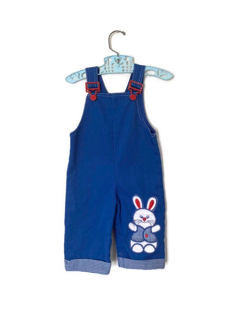 Vintage baby boy Carters Easter bunny overalls 12 months blue Etsy