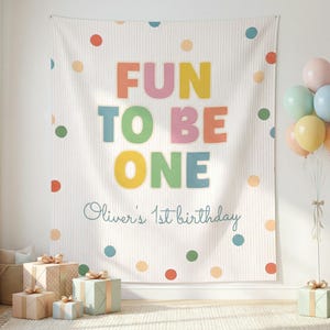 Fun To Be One Personalized Backdrop Banner