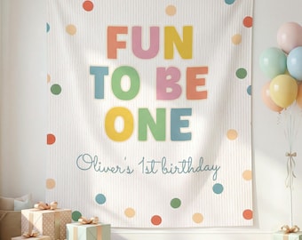 Fun To Be One Personalized Backdrop Banner