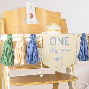One silly goose birthday high chair banner