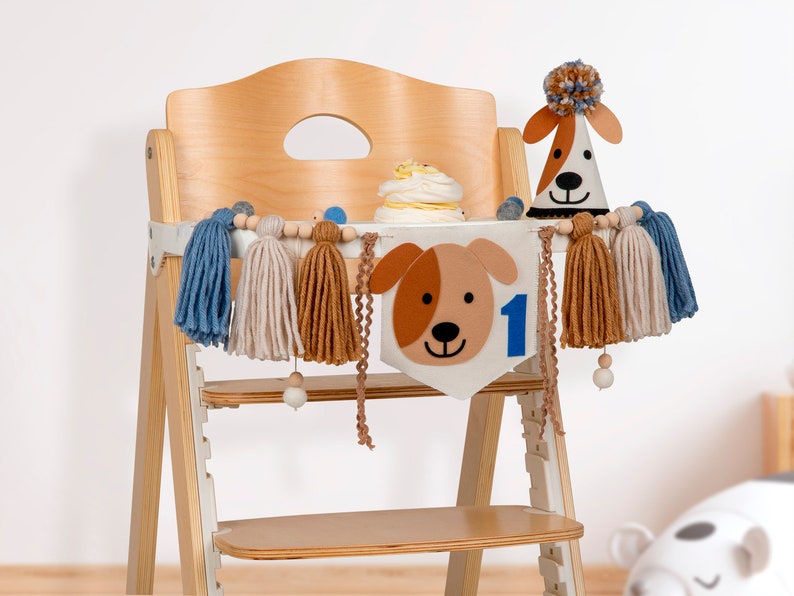 Puppy 1st birthday highchair banner
