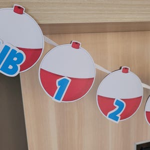 Ofishally one birthday, fishing high chair banner, the big one party decoration image 7