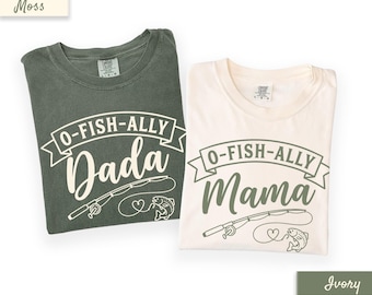 Ofishally One Family Shirts, Matching Fishing 1st Birthday Outfits, O-fish-ally Mama & Dada  Tees
